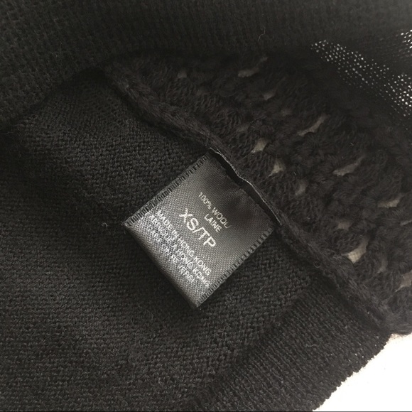 Elie Tahari XS Wool Crochet Sleeveless Sweater Top Black Minimalist Romantic - Picture 7 of 8